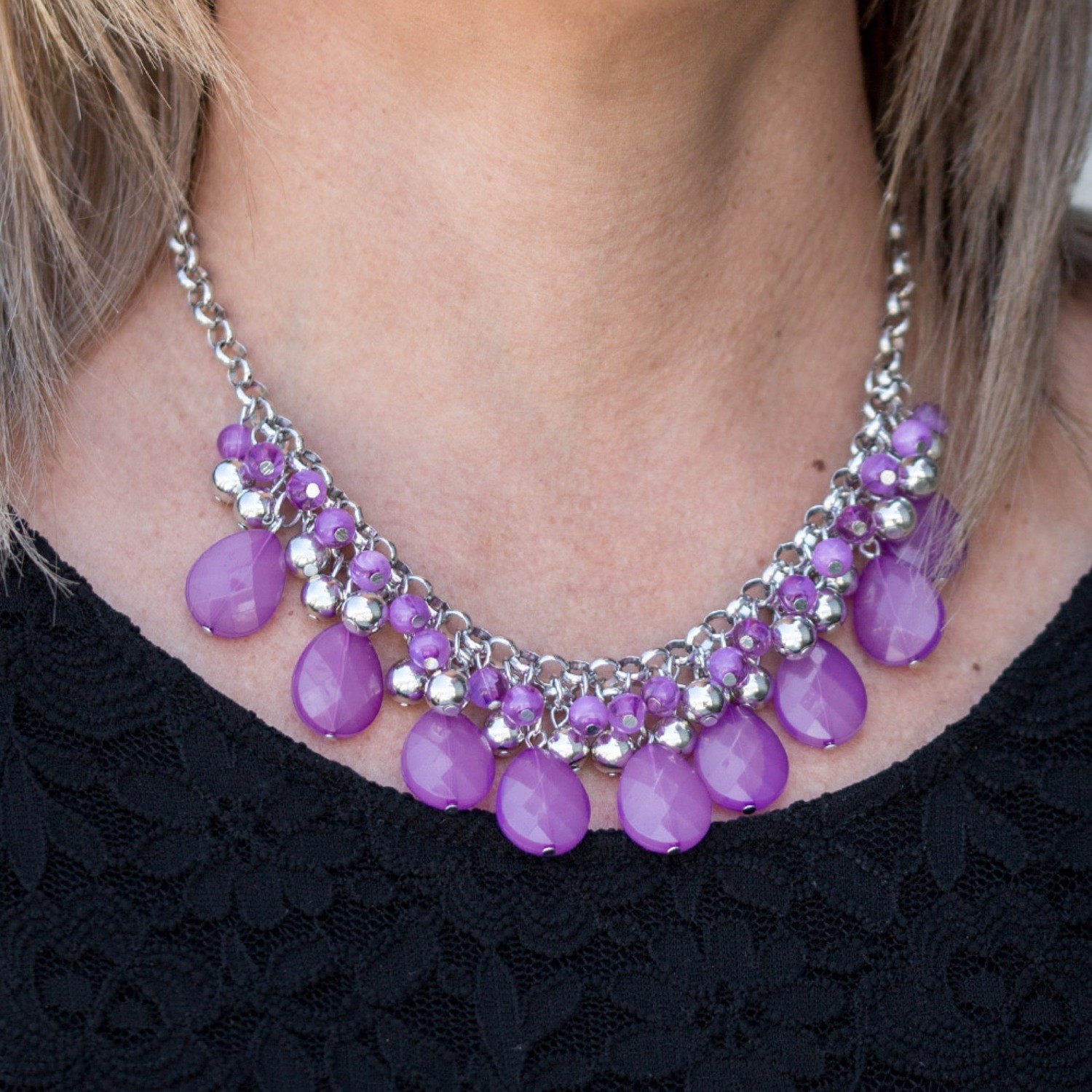 Paparazzi-Trending Tropicana-Purple Necklace 