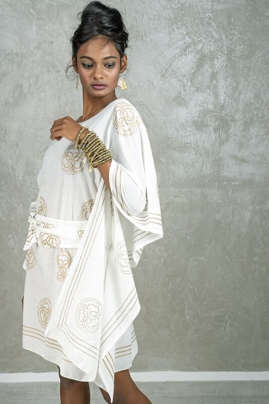 PONCHO - VENICE - WHITE