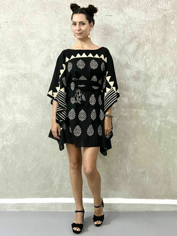 PONCHO - VENICE - BLACK