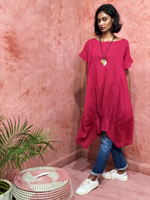 DRESS - ISTANBUL - RED - WHITE  - BLACK