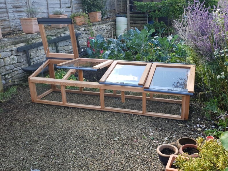 8ft x 2ft Fully Glazed Cedar Coldframe