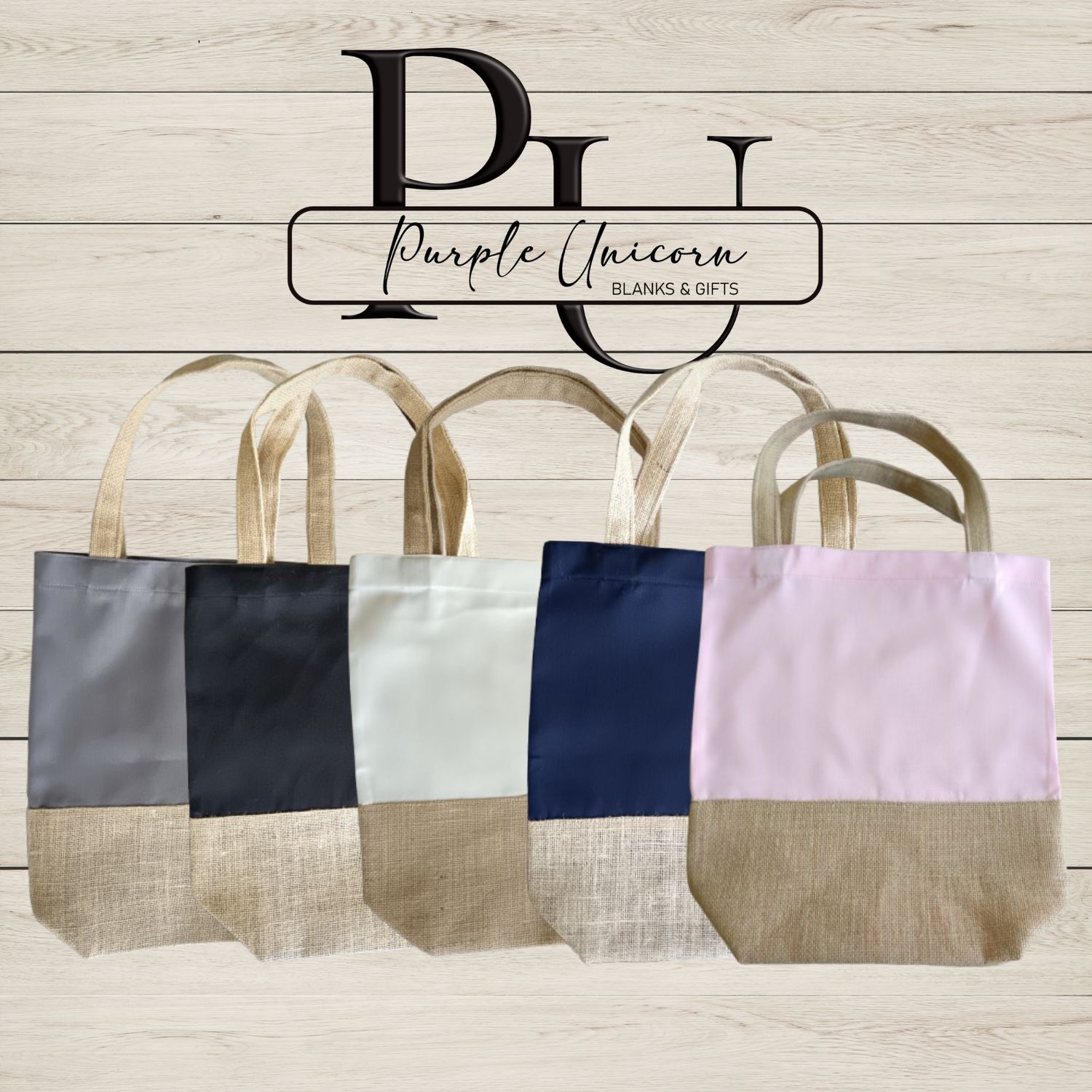 2 Tone Hessian Tote Bags PACK OF 4