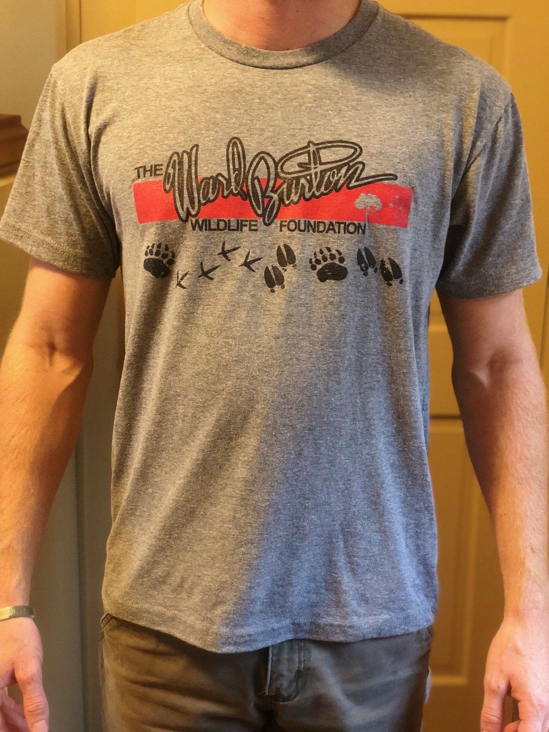 T-shirt with red logo strip T-shirt with red logo strip