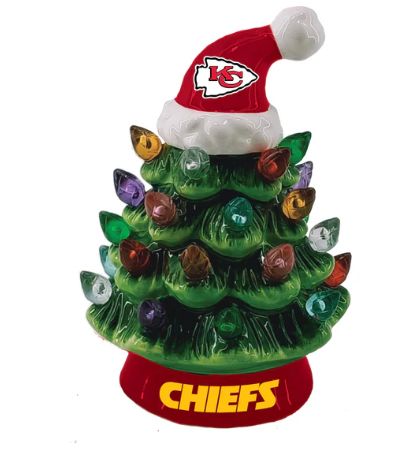 4" Mini LED Tabletop Christmas Tree, Kansas City Chiefs