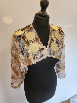 gold sequin lace jacket