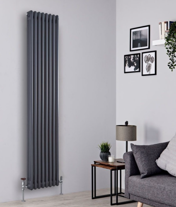 Cornel Vertical Column Radiator - Textured Anthracite