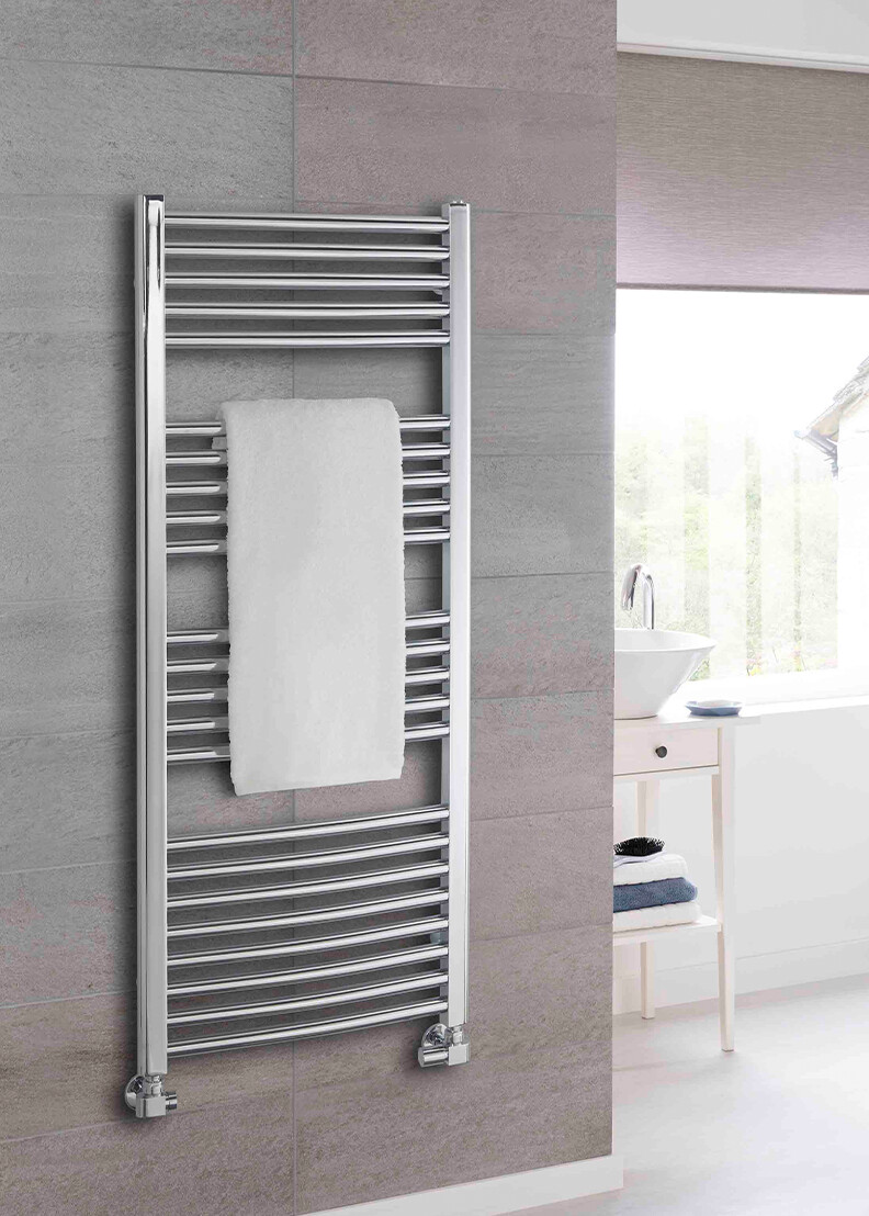Poppy Chrome Towel Rail - 718mm High x 498mm Wide