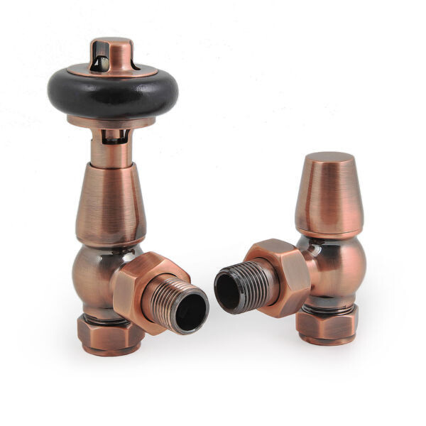 Traditional Enzo Thermostatic Angle Valve in Antique Copper finish