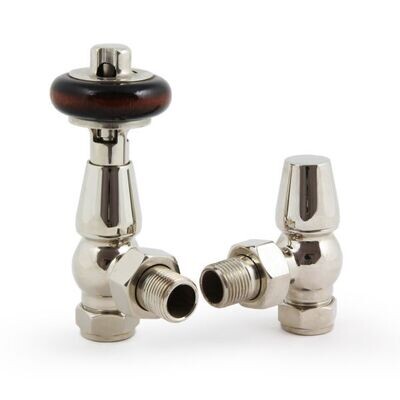 Traditional Enzo Thermostatic Angle Valve in Polished Nickel finish