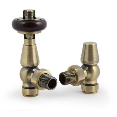 Traditional Enzo Thermostatic Angle Valve in Antique Brass finish Traditional Enzo Thermostatic Angle Valve in Antique Brass finish
