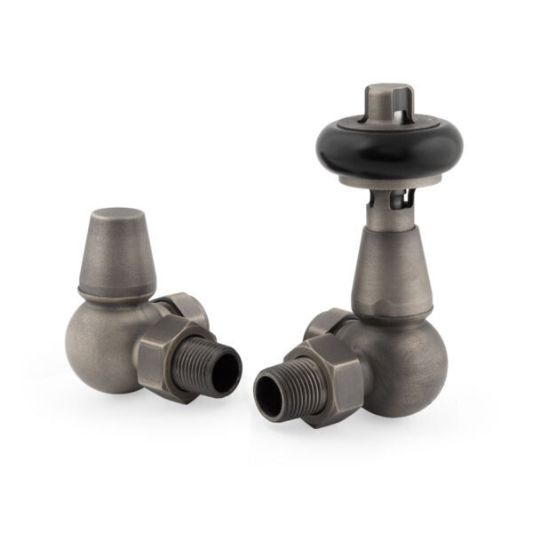 Traditional Enzo Thermostatic Corner Valve in Pewter finish