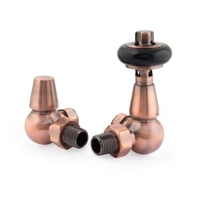 Traditional Enzo Thermostatic Corner Valve in Antique Copper finish Traditional Enzo Thermostatic Corner Valve in Antique Copper finish