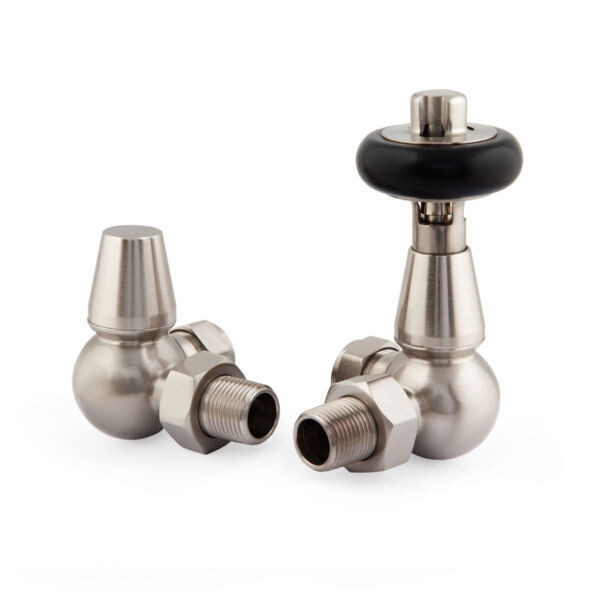 Traditional Enzo Thermostatic Corner Valve in Brushed Nickel finish