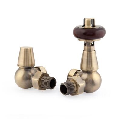 Traditional Enzo Thermostatic Corner Valve in Antique Brass finish Traditional Enzo Thermostatic Corner Valve in Antique Brass finish