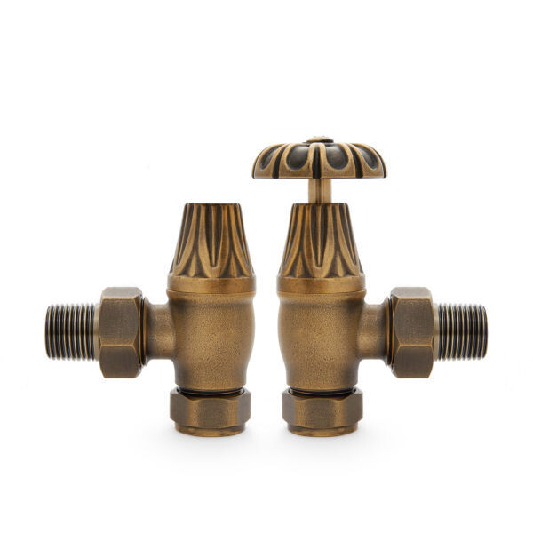 Ornate Manual Angle Valve in Old Brass finish
