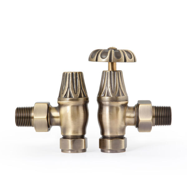 Ornate Manual Angle Valve in Antique Brass finish