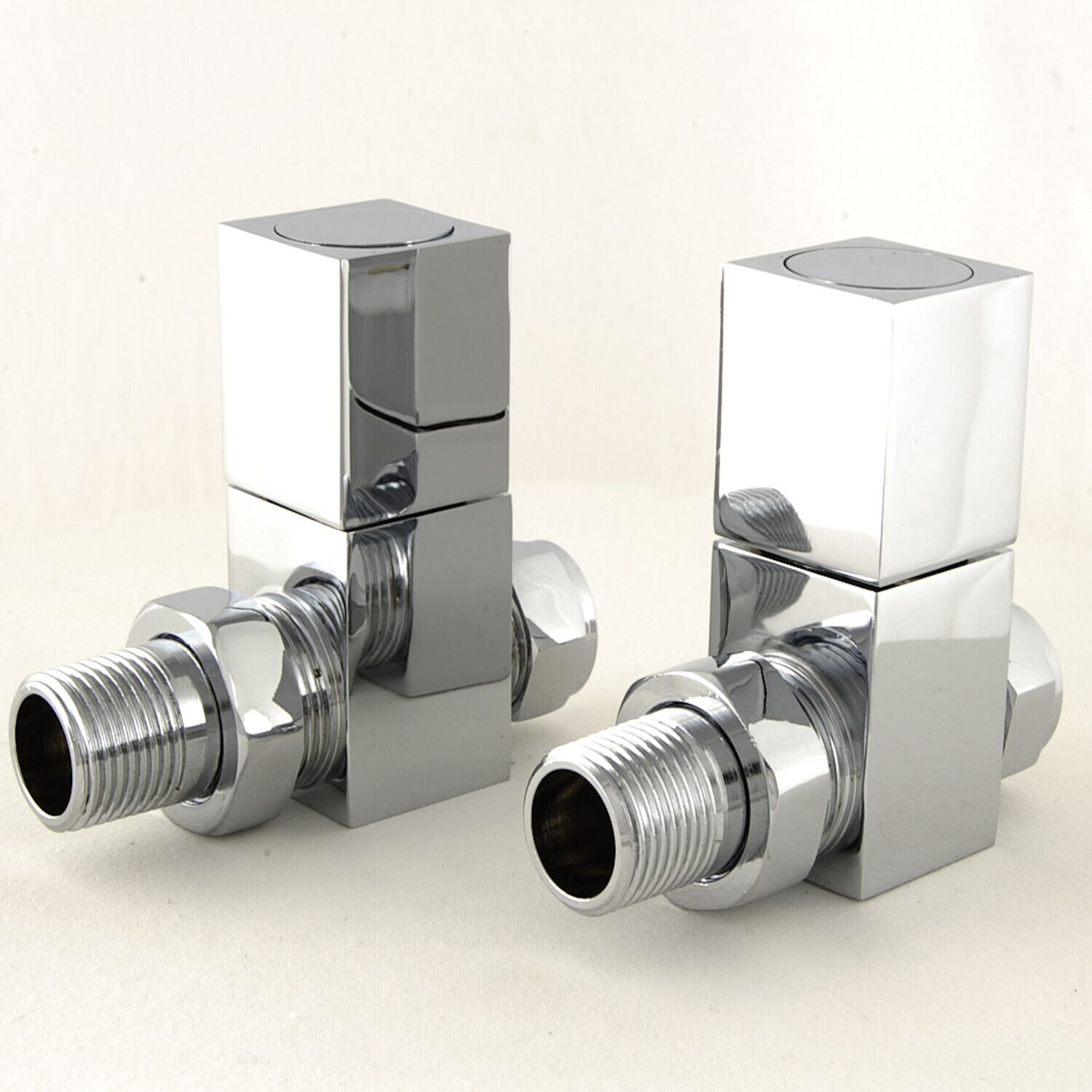 Essential Square Manual Straight Valve in Chrome finish