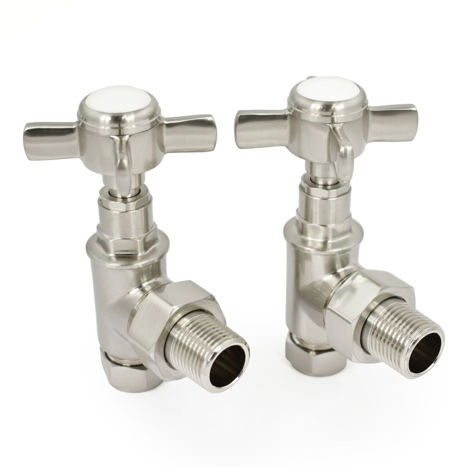 Essential Crosshead Manual Angle Valve in Brushed Nickel finish