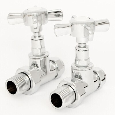 Essential Crosshead Manual Straight Valve in Chrome finish Essential Crosshead Manual Straight Valve in Chrome finish