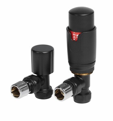 Essential Thermostatic Angle Valve in Matt Black finish Essential Thermostatic Angle Valve in Matt Black finish
