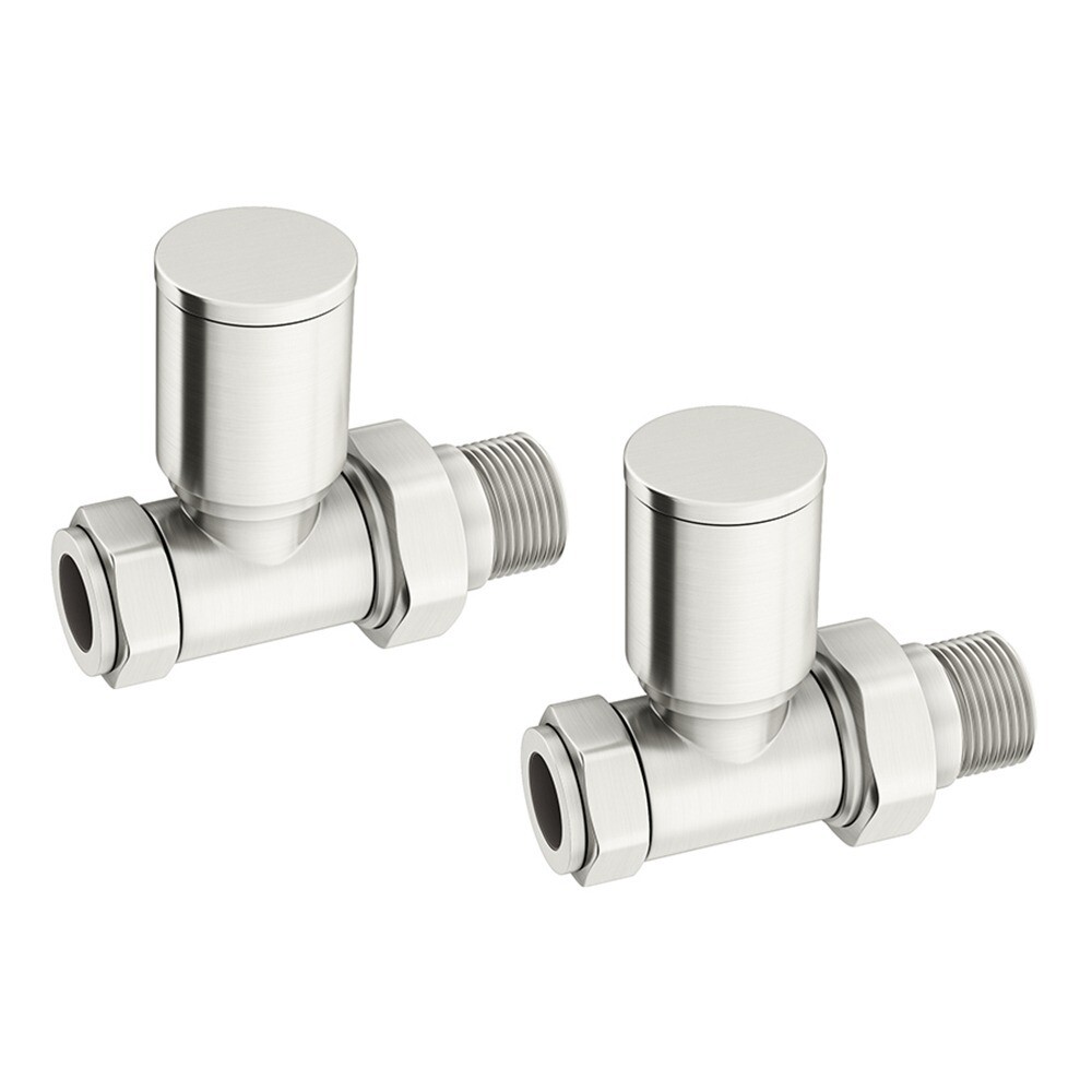 Essential Manual Straight Valve in Brushed Nickel finish
