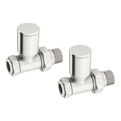 Essential Manual Straight Valve in Brushed Nickel finish Essential Manual Straight Valve in Brushed Nickel finish