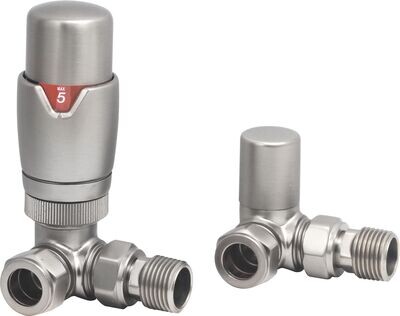 Essential Thermostatic Corner Valve in Brushed Nickel finish Essential Thermostatic Corner Valve in Brushed Nickel finish