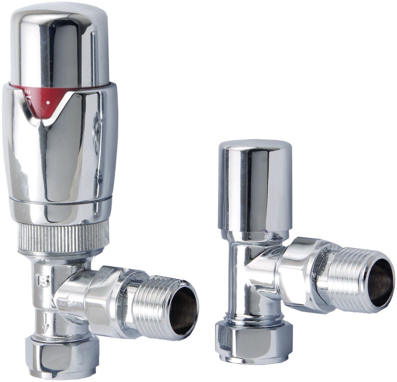 Essential Thermostatic Angle Valve in Chrome finish