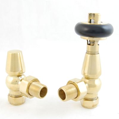 Traditional Enzo Thermostatic Angle Valve in Brass finish Traditional Enzo Thermostatic Angle Valve in Brass finish