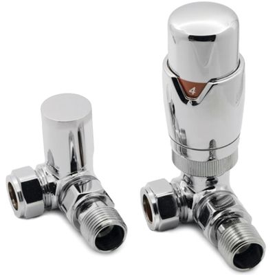 Essential Thermostatic Corner Valve in Chrome finish Essential Thermostatic Corner Valve in Chrome finish