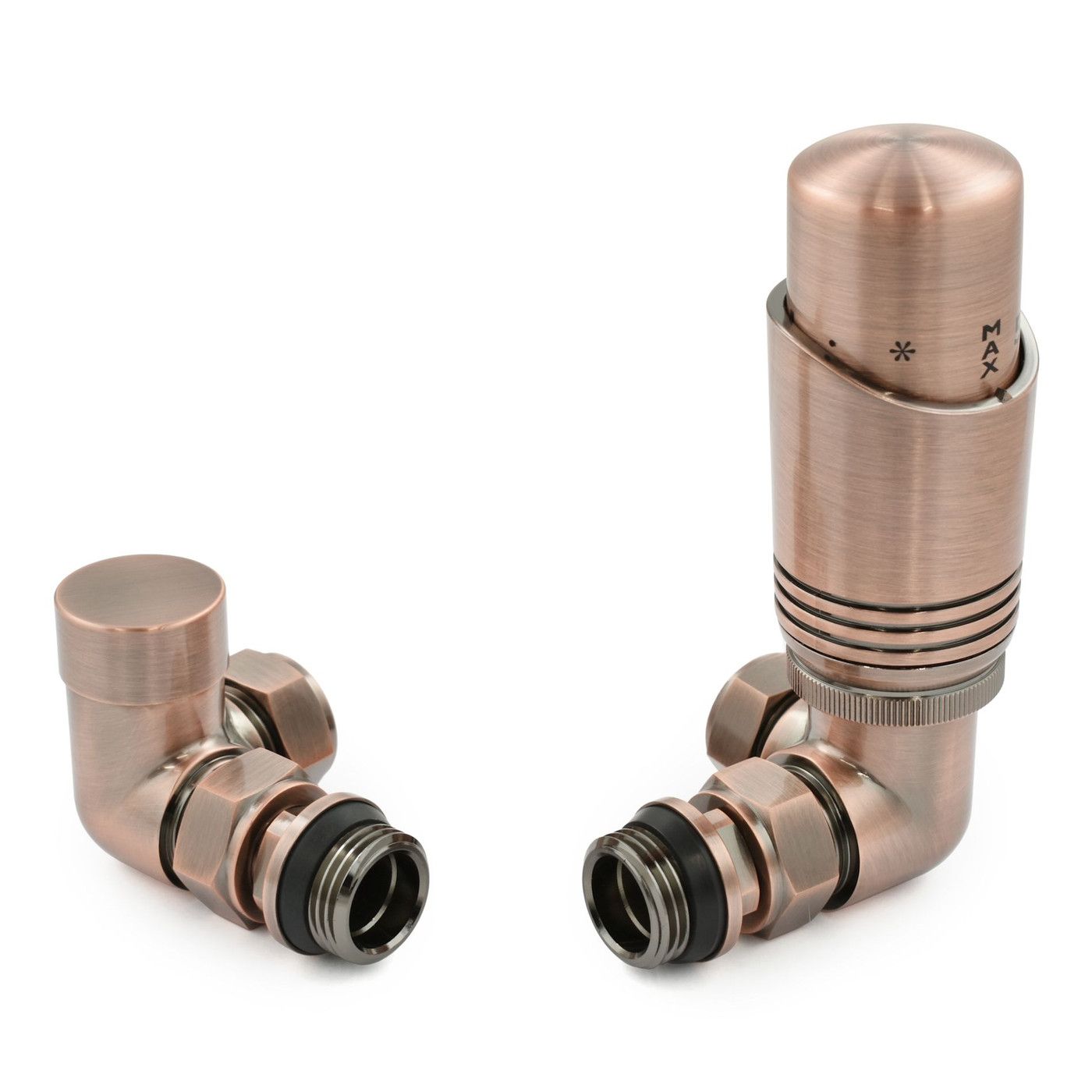 Essential Thermostatic Corner Valve in Antique Copper finish