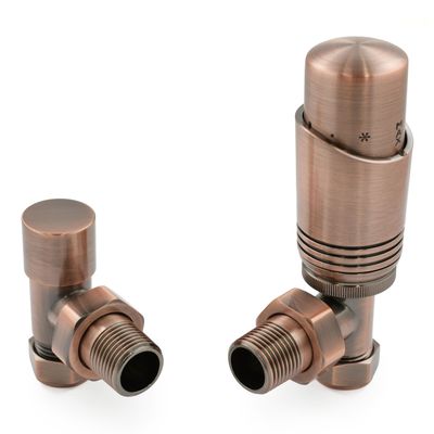 Essential Thermostatic Angle Valve in Antique Copper finish