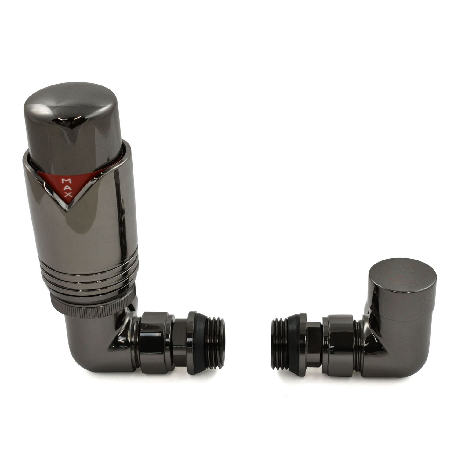 Essential Thermostatic Corner Valve in Black Nickel finish