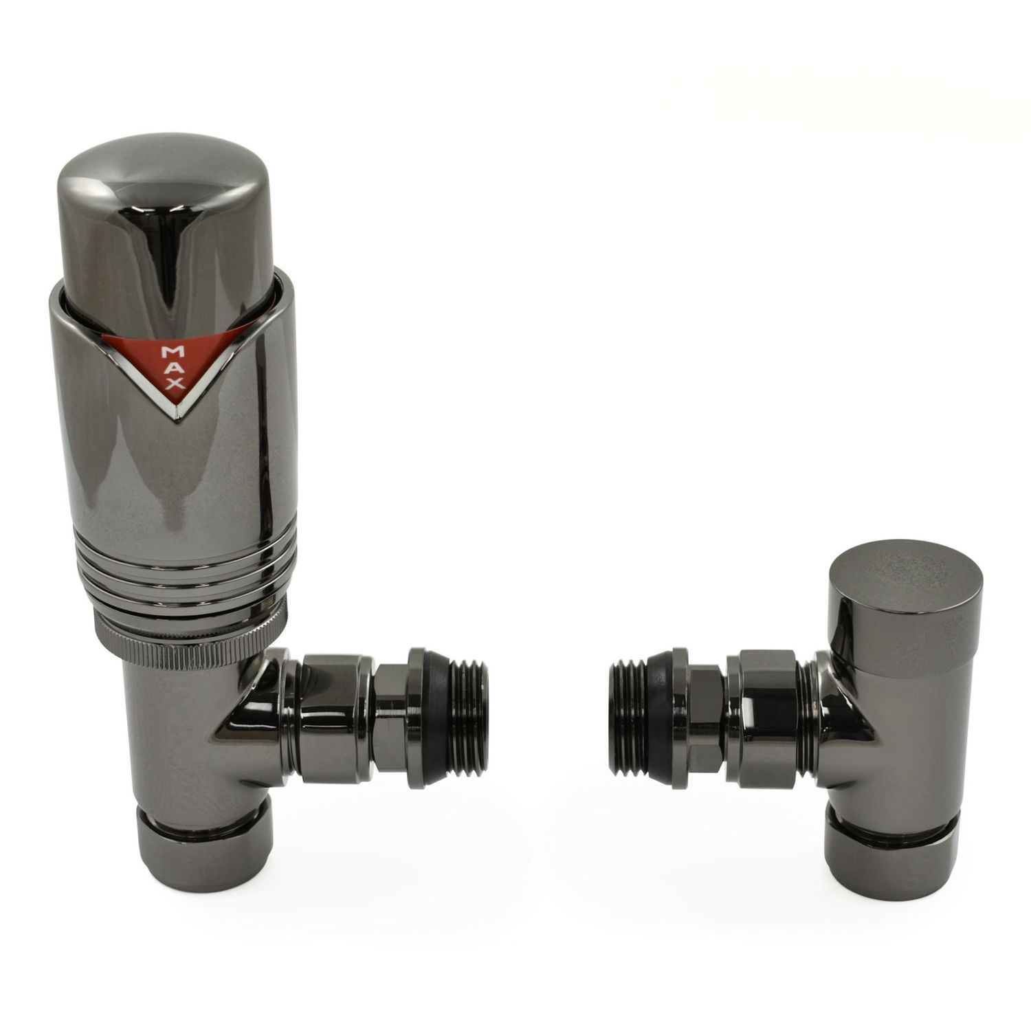Essential Thermostatic Angle Valve in Black Nickel finish