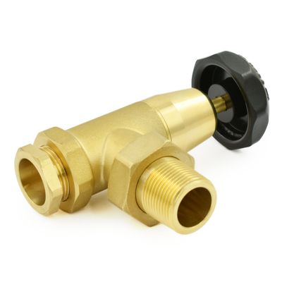 Aston Manual 3/4" Angle Valve in Unlacquered Brass finish