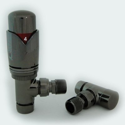 Essential Thermostatic Angle Valve in Black Nickel finish