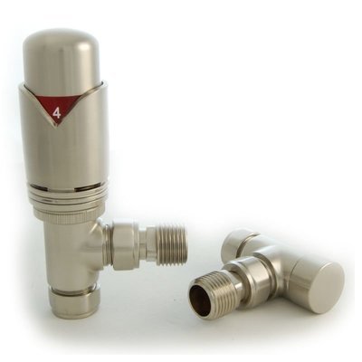 Essential Thermostatic Angle Valve in Brushed Nickel finish