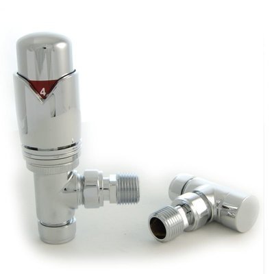 Essential Thermostatic Angle Valve in Chrome finish