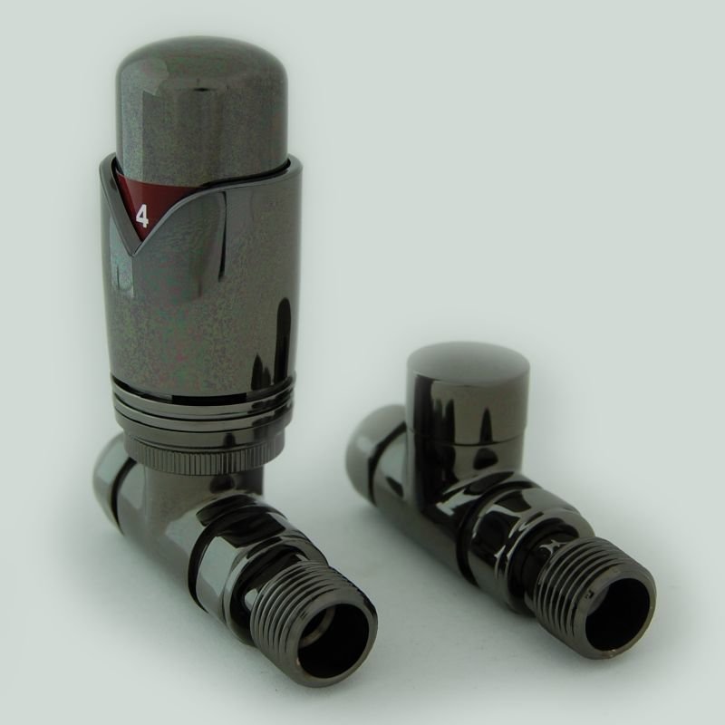 Essential Thermostatic Straight Valve in Black Nickel finish