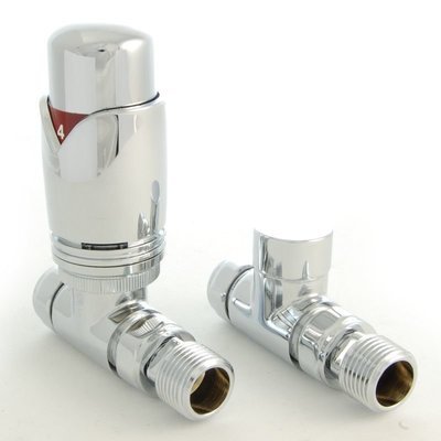 Essential Thermostatic Straight Valve in Chrome finish