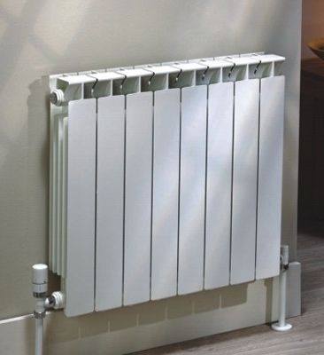 Mix Aluminium Radiator - 590mm High, Please select width:: 5 Section - 420mm Wide (615 Watts/2100 BTUs), Please select colour:: White (RAL 9010)