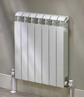 Vox Aluminium Radiator - 590mm High, Please select width:: 5 Section - 420mm Wide (615 Watts/2100 BTUs), Please select colour:: White (RAL 9010)
