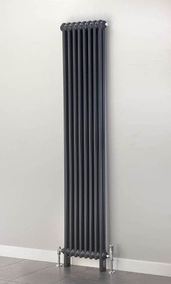 Cornel Vertical 2 Column in RAL 7016 (shown with optional Slip on Feet)