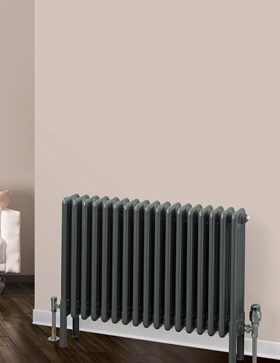 Fitzrovia Horizontal 4 Column Radiator in Anthracite