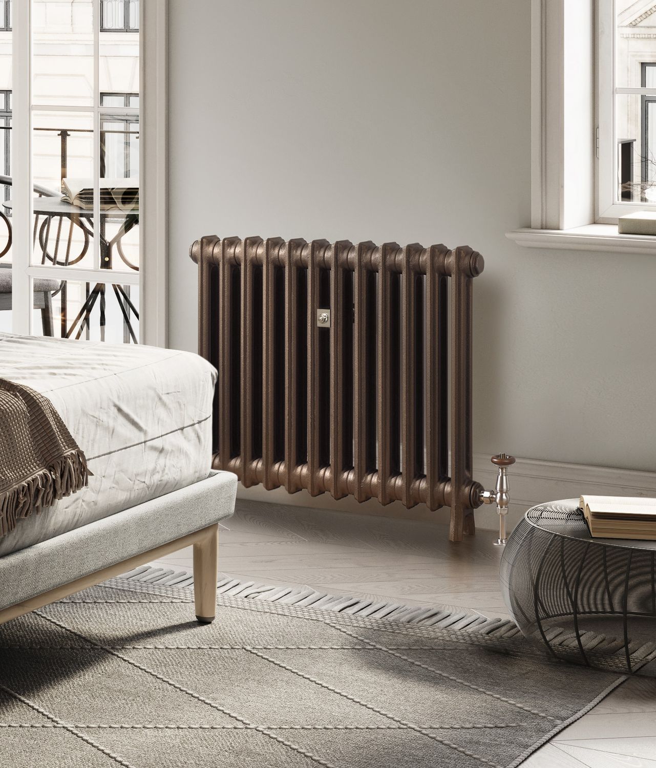 Ionic 2 Column Cast Iron Radiator - 490mm High