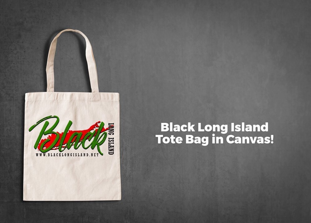 Black Long Island Canvas Tote Bags