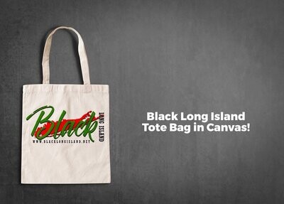 Black Long Island Canvas Tote Bags
