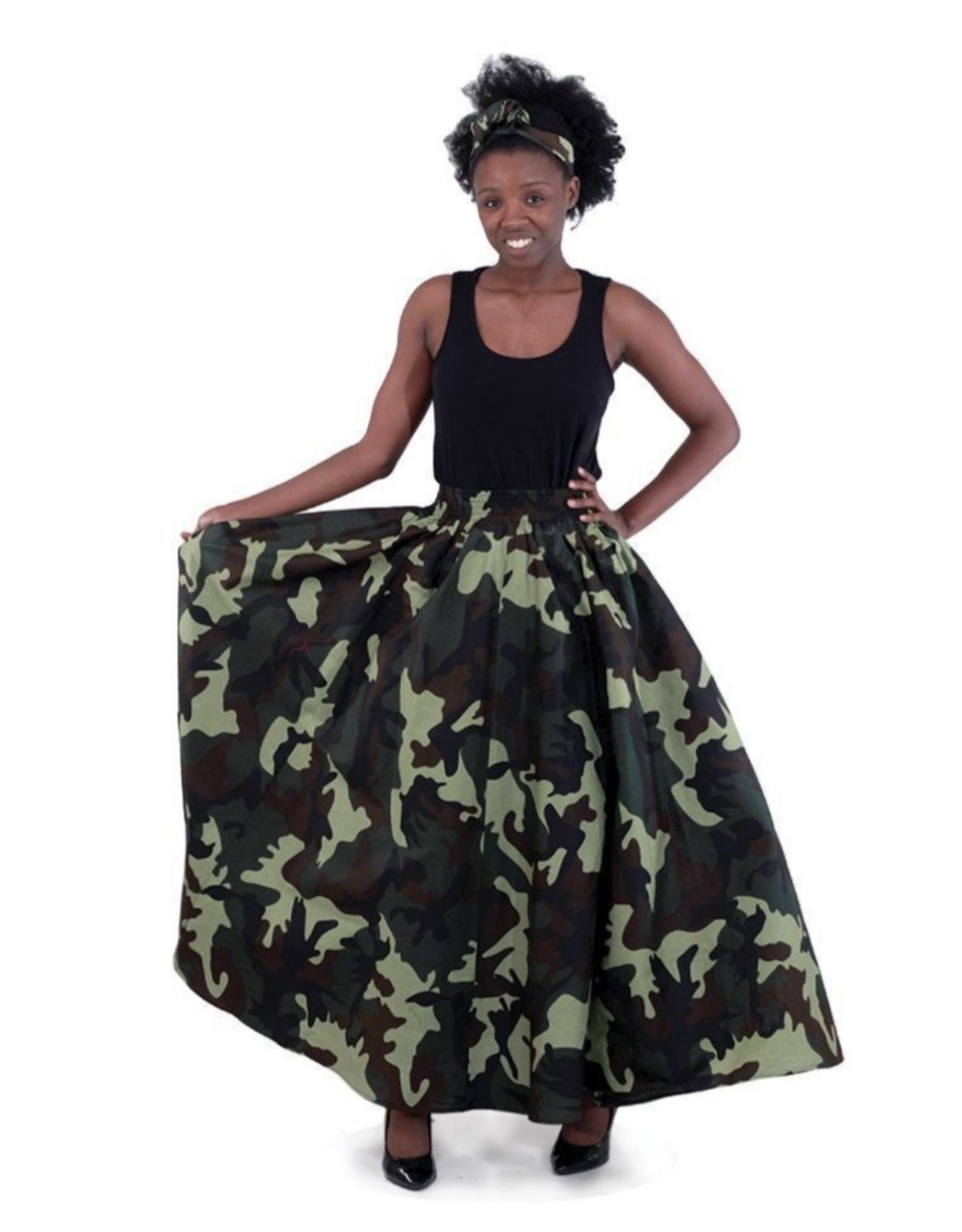 camouflage skirt long