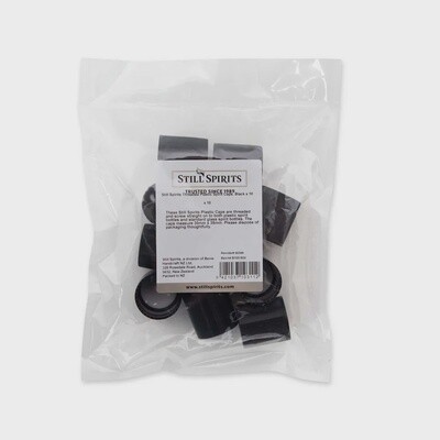 Still Spirits Threaded Plastic Spirit Caps, Black x 10
