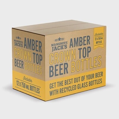 Mangrove Jack’s Crown Top Bottle 750ml Amber – Case 12